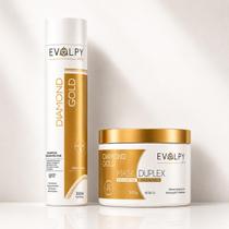 Kit shampoo e máscara diamond gold - evolpy liss nutrição profunda antifrizz Kit shampoo e máscara diamond gold - evolpy liss nutrição profunda antifrizz