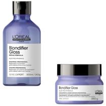 Kit Shampoo e Máscara Loreal Blondifier Gloss Profissional - Cabelos Loiros - Brilho Intenso