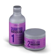 Kit Shampoo e Máscara Matizadora Blue Efeito Platinado 300ml - Hanova