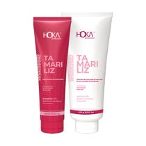 Kit shampoo e máscara tratamento pós química hidratação tamariliz hoka