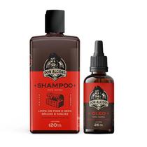 Kit shampoo e óleo para barba don alcides barba negra