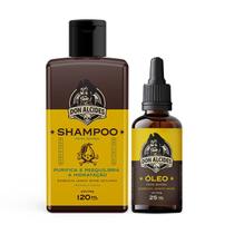 Kit shampoo e óleo para barba don alcides lemon bone