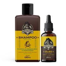 Kit shampoo e óleo para barba don alcides lemon bone