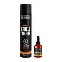 Kit Shampoo e Óleo para Barba Masculino Cabelo Oxigreen 300ml 40ml Bio Extratus