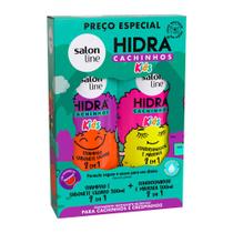 Kit Shampoo e Sabonete Líquido 2 em 1 e Condicionador e Máscara 2 em 1 Salon Line Hidra Cachinhos Kids Melancia com 300ml cada