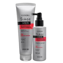 Kit Shampoo e Tônico Antiqueda Crescer Cabelo Estimula Crescimento Eudora Siàge Men