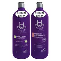 Kit Shampoo Extra Soft e Condicionador Brilho e Desembaraço Hydra Groomers Pet Society Cães Gatos