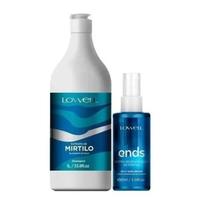 Kit Shampoo Extrato de Mirtilo 1 Litro + Regenerador Ends 100ml Lowell