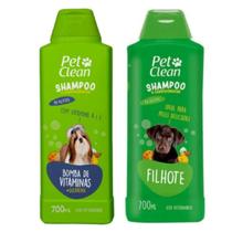 Kit Shampoo Filhote + Shampoo Bomba de Vitamina Pet Clean Kit Shampoo Filhote + Shampoo Bomba de Vitamina Pet Clean