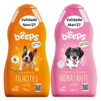 Kit Shampoo Filhotes e Condicionador Beeps Pet Society para Cães e Gatos Kit Shampoo Filhotes e Condicionador Beeps Pet Society para Cães e Gatos