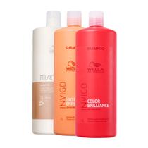 Kit Shampoo Fusion, Color Brilliance e Nutri Enrich Wella 1L Kit Shampoo Fusion, Color Brilliance e Nutri Enrich Wella 1L