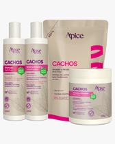Kit Shampoo, gelatina, Ativador Refil Ativador Cachos Apice