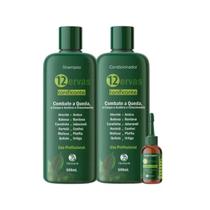 Kit Shampoo + Hidratante + Loção 60ml Tonificante 12 Ervas