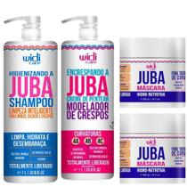 Kit Shampoo Higienizando Juba 1L - Encrespando Juba 1L - 2 Duas Máscaras Hidro Nutritiva 500ml Widi Care
