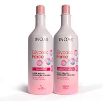 Kit Shampoo Inoar Glycolic Force Super Brilho e Hidratação Profunda 1 Litro e Condicionador 800ml