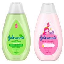 Kit Shampoo Johnson's Baby Cabelos Claros 200ml e Condicionador Johnson's Gotas de Brilho 200ml - JXJ