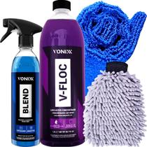 Kit Shampoo Lava Autos Detergente Automotivo VFloc Cera Liquida Blend Spray Vonixx