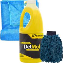 Kit Shampoo Lava Autos Detmol 1,9l Toalha De Secagem Luva Js