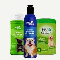 Kit Shampoo + Lenço E Talco Neutralizador De Odores Cão E Gato