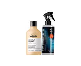 Kit Shampoo Loreal Absolut Repair 300ml + Spray Uso Obrigatório