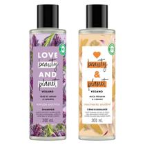 Kit Shampoo Love Beauty And Planet Smooth And Serene e Condicionador Love Beauty And Planet Vegano Crescimento Saudável 300ml cada