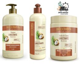 Kit Shampoo Máscara 1Lt + Finalizador Umectante Bio Extratus