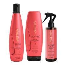 Kit Shampoo+Máscara+Acidificante Antidanos Restore Aneethun Kit Shampoo+Máscara+Acidificante Antidanos Restore Aneethun