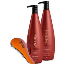 Kit Shampoo Máscara Aneethun Force System e Escova Beauty