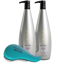 Kit Shampoo Máscara Aneethun Matizante Litro e Escova Beauty Kit Shampoo Máscara Aneethun Matizante Litro e Escova Beauty