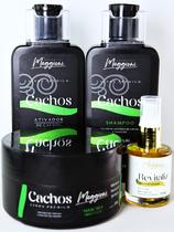 Kit shampoo, mascara, ativador de cachos linha cachos e serum reparador revitaliz maggioni