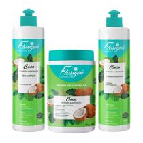Kit Shampoo + Máscara + Condicionador Coco 500ml Florigen