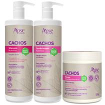 Kit Shampoo, Máscara e Condicionador de Cachos Apice Cosmétics - 3 Itens - Apse