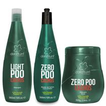 Kit Shampoo Máscara E Creme Ativador Zero Poo Cachos Clorofitum