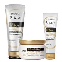 Kit Shampoo Máscara e Leave In Reconstrução Capilar Reparação Cica Therapy Restauração Eudora Siàge