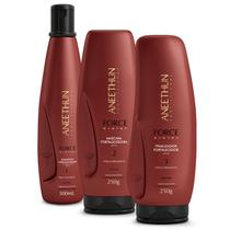 Kit Shampoo Mascara Finalizador Force System Aneethun 3 Uni