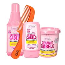 Kit Shampoo Máscara Leave Forever Liss Desmaia Pente Beauty
