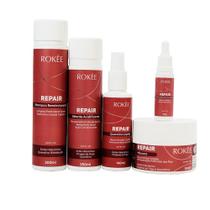 Kit Shampoo + Máscara + Selante + Queratina + Ampola ROKÉE Repair