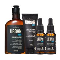 Kit Shampoo Masculino 31 Balm Hidratante Pós e 2 Óleos para Barba Urban Men