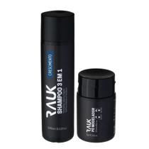 Kit Shampoo Masculino 3x1 e Pó Modelador para Cabelo Efeito Matte Rauk