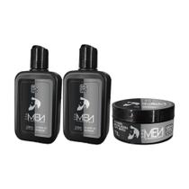 Kit Shampoo Masculino Creme De Barbear Shave E Pomada Modeladora Spa Men