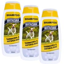 Kit Shampoo Matacura Sarnicida e AntiPulgas 200ml 3UN