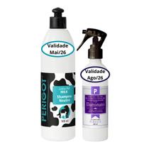 Kit Shampoo Milk Neutro 500ml e Máscara Delux Iluminato 240ml Perigot para Cães e Gatos Kit Shampoo Milk Neutro 500ml e Máscara Delux Iluminato 240ml Perigot para Cães e Gatos