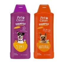 Kit Shampoo Natural + Shampoo 5x1 Pet Clean Cachorro Gato