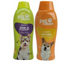 Kit Shampoo Natural + Shampoo Bomba Vitaminas Pet Clean Cães Kit Shampoo Natural + Shampoo Bomba Vitaminas Pet Clean Cães