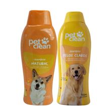 Kit Shampoo Natural + Shampoo Pelos Claros Pet Clean Cães