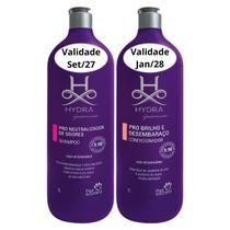 Kit Shampoo Neutralizador de Odores e Condicionador Pro Brilho e Desembaraço 1 Litro Pet Society