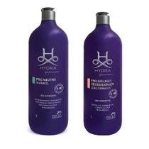 Kit Shampoo Neutro 1L + Condicionador Pet Society Hydra Groomers Pro 1 Litro (1:10)