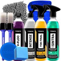 Kit Shampoo Neutro Automotivo V-Floc Revitalizador Intense Cera Liquida Tok Final Sintra Fast Limpador Multiação
