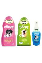 Kit Shampoo Neutro Condicionador Colônia Blueberry Beeps Cães e Gatos