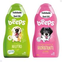 Kit Shampoo Neutro + Condicionador Hidratante Beeps 500ml Para Cães E Gatos